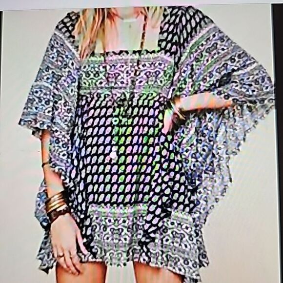 Free People “Heart Of Gold” Blue/Black Dress medium - Picture 1 of 10